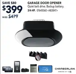 RONA CHAMBERLAIN 3/4-HP GARAGE DOOR OPENER offer
