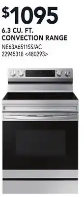 RONA SAMSUNG 6.3 CU. FT. CONVECTION RANGE offer