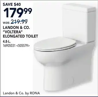 RONA LANDON & CO. VOLTERA ELONGATED TOILET offer