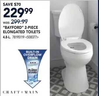 RONA BAYFORD 2-PIECE ELONGATED TOILETS offer
