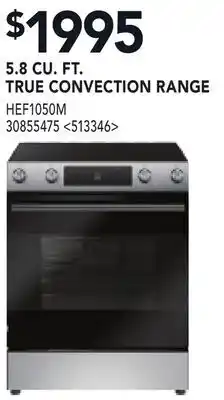 RONA 5.8 CU. FT. TRUE CONVECTION RANGE offer