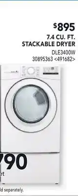 RONA 7.4 CU. FT. STACKABLE DRYER offer