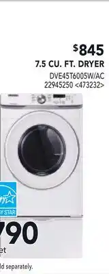 RONA 7.5 CU. FT. DRYER offer