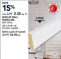 RONA METRIE SHIPLAP WALL PANELLING offer
