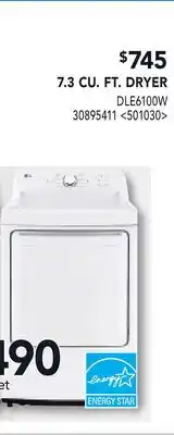 RONA LG 7.3 CU. FT. DRYER offer