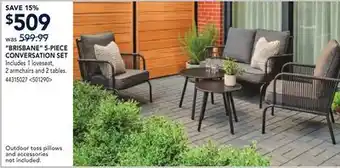 RONA BRISBANE 5-PIECE CONVERSATION SET offer