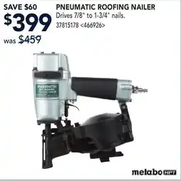 RONA METABO HPT PNEUMATIC ROOFING NAILER offer
