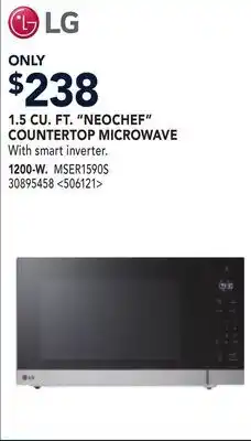 RONA LG 1.5 CU. FT. NEOCHEF COUNTERTOP MICROWAVE 1200-W offer