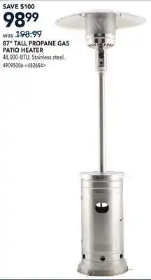 RONA 87 TALL PROPANE GAS PATIO HEATER offer