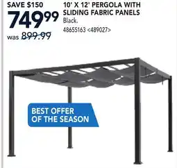 RONA 10' X 12' PERGOLA WITH SLIDING FABRIC PANELS offer