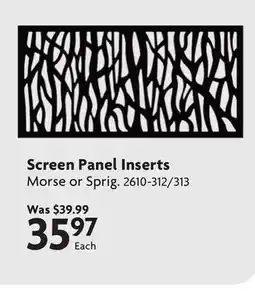 Home Hardware Screen Panel Inserts offer
