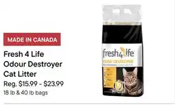 Petvalu Fresh 4 Life Odour Destroyer Cat Litter offer