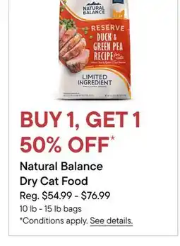 Petvalu Natural Balance Dry Cat Food offer