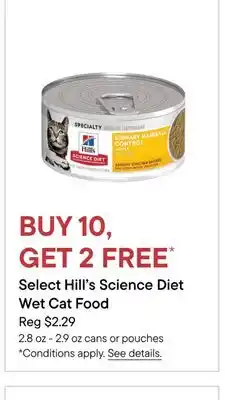 Petvalu Select Hill's Science Diet Wet Cat Food offer