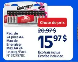 Walmart Energizer Max AA 24 offer