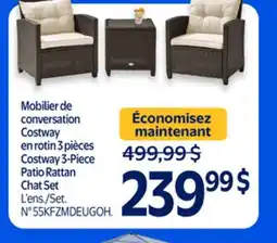 Walmart Costway 3-Piece Patio Rattan Chat Set offer
