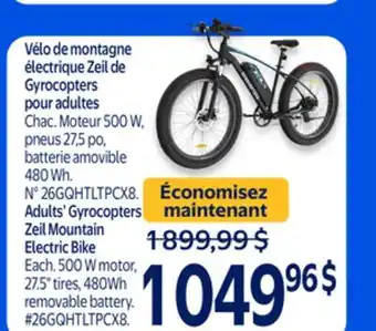 Walmart Adults' Gyrcopters Zeil Mountain Electric Bike offer