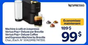 Walmart Vertuo Pop+ Deluxe Coffee and Espresso Machine by Breville offer