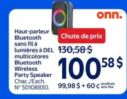 Walmart onn. Bluetooth Wireless Party Speaker offer