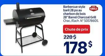 Walmart 28 Barrel Charcoal Grills offer