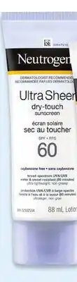 Walmart Neutrogena Ultra Sheer Dry-Touch SPF 60 Sunscreen offer