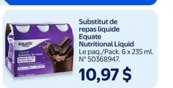 Walmart Equate Nutritional Liquid offer