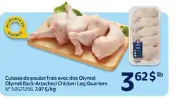 Walmart Olymel Back-Attached Chicken Leg Quarters offer