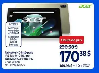 Walmart Acer Tab M10 10.1 FHD IPS offer