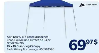 Walmart 10' x 10' Slant-Leg Canopy offer