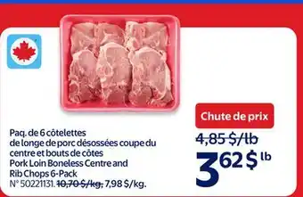Walmart Pork Loin Boneless Centre and Rib Chops 6-Pack offer