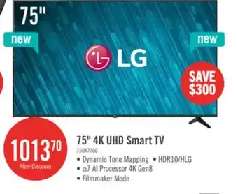 The Brick LG 75 UA77 4K UHD Smart TV offer