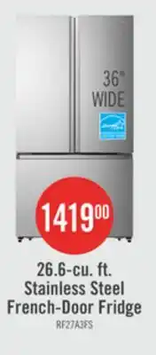 The Brick Hisense 36 26.6 Cu. Ft. French-Door Refrigerator - Titanium - RF27A3FSE offer