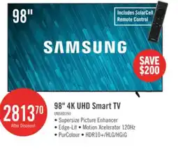 The Brick Samsung 98 4K UHD Edge Lit Dynamic Crystal Colour HDR10 120Hz Smart TV (UN98DU9000FXZC) offer