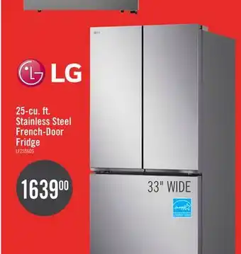 The Brick LG 33 25 Cu. Ft. Smart French-Door Refrigerator - Stainless Steel - LF25S6000S offer