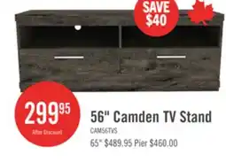 The Brick Camden 56 TV Stand with Storage and Cable Management for TVs up to 60 - Alabaster Oak offer