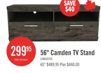 The Brick Camden 56 TV Stand with Storage and Cable Management for TVs up to 60 - Alabaster Oak offer