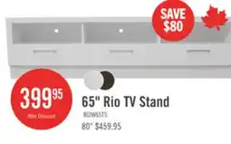 The Brick The Brick Rio 65 Modern TV Stand with Storage and Cable Management for TVs up to 75- White offer