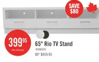 The Brick The Brick Rio 65 Modern TV Stand with Storage and Cable Management for TVs up to 75- White offer