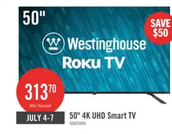 The Brick Westinghouse 50 4K UHD Roku Smart TV offer