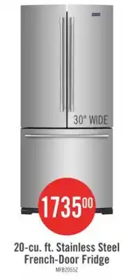 The Brick Maytag 30 19.6 Cu. Ft. French-Door Refrigerator - Fingerprint Resistant Stainless Steel - MFB2055FR offer