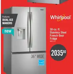 The Brick Whirlpool 36 30 Cu. Ft. French-Door Refrigerator with Dual Ice Makers - Stainless Steel - WRFF3736SZ offer