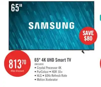 The Brick Samsung 65 Crystal UHD U8000 4K Smart TV offer