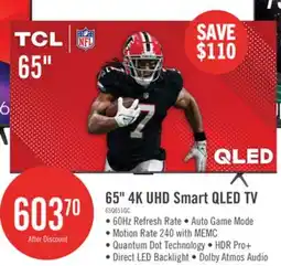 The Brick TCL 65 QLED Pro 4K UHD HDR Pro+ 60Hz Google Smart TV (65Q651G-CA) offer