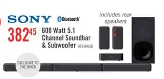 The Brick SONY 2.1 CH Dolby Digital S-Force Front Surround Soundbar with Wireless Subwoofer (HTS400) offer