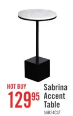 The Brick Sabrina 14 Accent Table - Black with White Marble Look Top offer