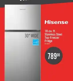 The Brick Hisense 30 18 Cu. Ft. Top-Mount Refrigerator - Stainless Steel - RT18A2FID offer