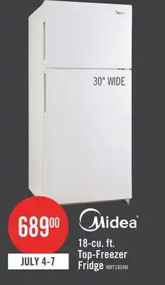 The Brick Midea 18 Cu. Ft. Top-Freezer Refrigerator - MRT18S4AWW offer