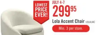 The Brick Lola 28.7 Chenille Boucle Fabric Curved Accent Chair with Removable Seat Cushion - White offer