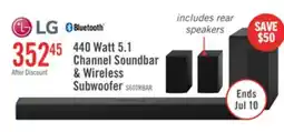 The Brick LG 5.1 CH Bluetooth Dolby Digital Soundbar with Rear Speakers and Wireless Subwoofer (S60TR.ACANLLK) offer
