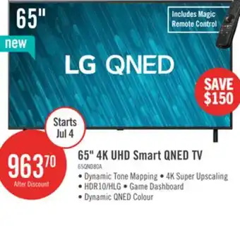 The Brick LG 65 QNED AI QNED80 4K Smart TV (65QNED80AUA.ACC) offer